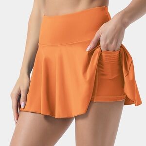 Halara Orange Everyday 2 in 1 Tennis Skirt Marvelous